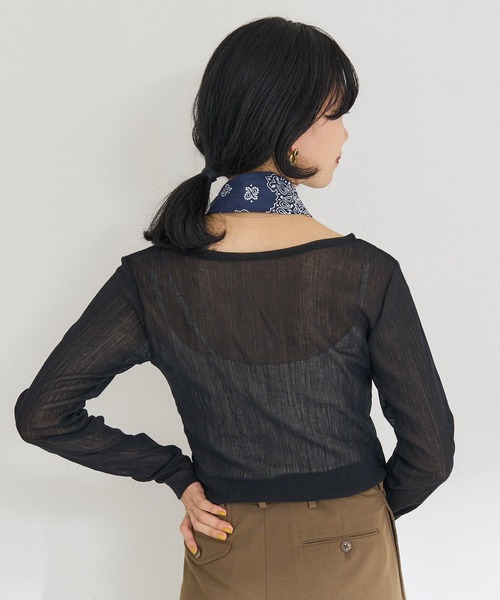 SHENERY（シーナリー）の「シアークレープブルーゼヘムロンTee（Tシャツ/カットソー・レディース・ブラック/オフホワイト・FREE）」の7枚目の写真