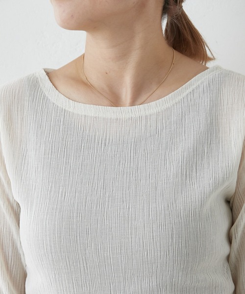 SHENERY（シーナリー）の「シアークレープブルーゼヘムロンTee（Tシャツ/カットソー・レディース・ブラック/オフホワイト・FREE）」の13枚目の写真