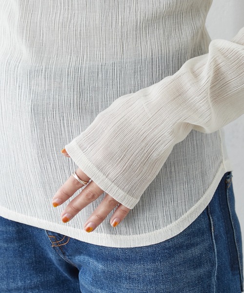 SHENERY（シーナリー）の「シアークレープブルーゼヘムロンTee（Tシャツ/カットソー・レディース・ブラック/オフホワイト・FREE）」の14枚目の写真