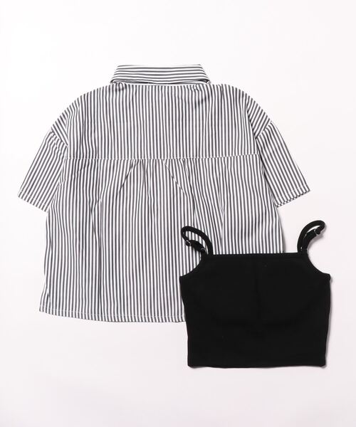 LOVETOXIC（ラブトキシック）の「【LTXC】半袖ストライプシャツインナーSET（シャツ/ブラウス・キッズ・ブラック/サックスブルー/グリーン/ブルー・S/M/L）」の22枚目の写真