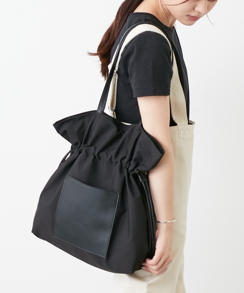 Actually（アクチュアリー）の「ナイロン 2WAYトート（トートバッグ・レディース・グレー/ブラック/ベージュ・フリー）」の2枚目の写真