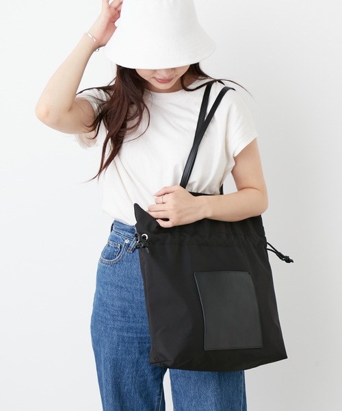 Actually（アクチュアリー）の「ナイロン 2WAYトート（トートバッグ・レディース・グレー/ブラック/ベージュ・フリー）」の5枚目の写真