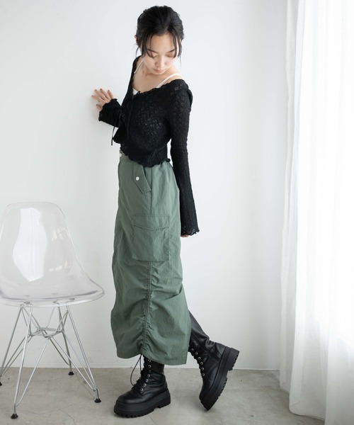 WEGO（ウィゴー）の「WEGO/フレアアームレーストップス（カーディガン/ボレロ・レディース・ブラウン/ブラック・FREE）」の12枚目の写真