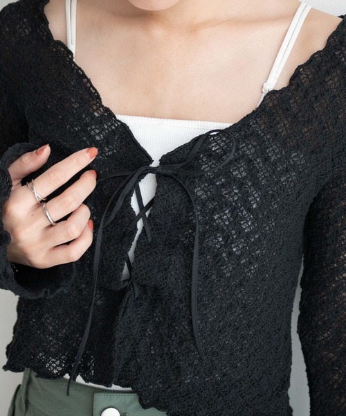 WEGO（ウィゴー）の「WEGO/フレアアームレーストップス（カーディガン/ボレロ・レディース・ブラウン/ブラック・FREE）」の5枚目の写真