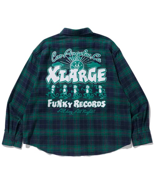 エクストララージ（XLARGE）FUNKY RECORDS L/S SHIRT 長袖シャツ Lサイズ グリーン 101233014002 XLARGE FUNKY RECORDS L/S SHIRT – calif（カリフ）公式サイト