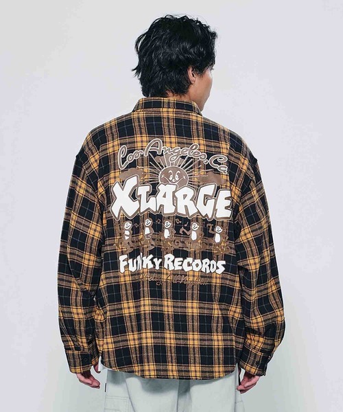 XLARGE（エクストララージ）の「XLARGE FUNKY RECORDS L/S SHIRT（シャツ/ブラウス・メンズ・ブラック/グリーン/オレンジ・S/L/M/XL）」の19枚目の写真