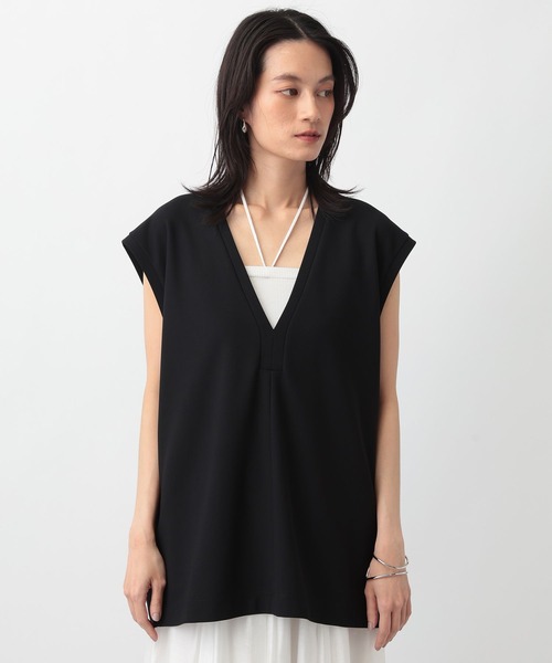 A part by（アパートバイ）の「カットVネックプルオーバーベスト（ベスト・レディース・ブラック/ブラウン/アイボリー・FREE）」の14枚目の写真