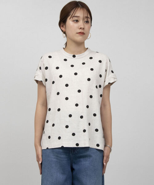 NOLLEY’S（ノーリーズ）の「《セットアップ対応》ドットプリントブラウス（シャツ/ブラウス・レディース・ベージュ系その他3/ブラック系その他3・38）」の8枚目の写真