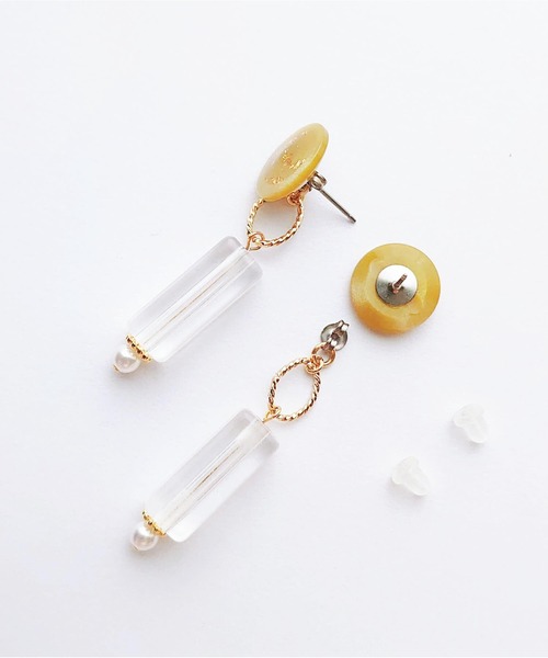 tone(トーン)の「【Cherie+Chambre】Vintage Button Pierce #8(ピアス(両耳用)・レディース・ピンク/グリーン・FREE)」の8枚目の写真