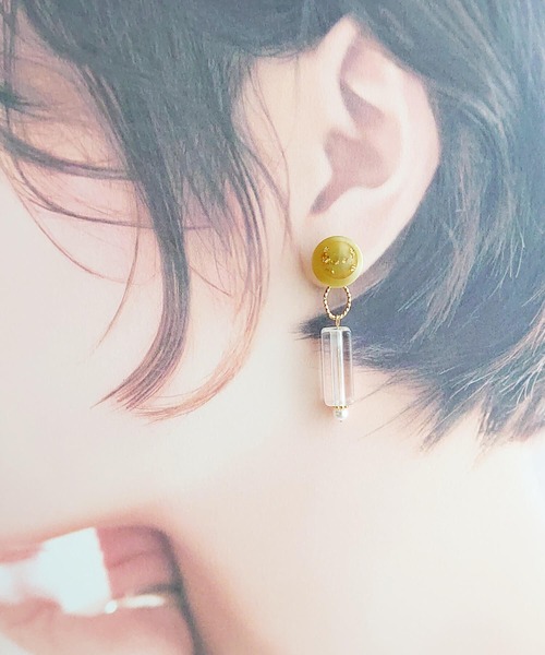 tone(トーン)の「【Cherie+Chambre】Vintage Button Pierce #8(ピアス(両耳用)・レディース・ピンク/グリーン・FREE)」の11枚目の写真