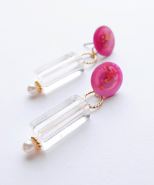 tone(トーン)の「【Cherie+Chambre】Vintage Button Pierce #8(ピアス(両耳用)・レディース・ピンク/グリーン・FREE)」の7枚目の写真