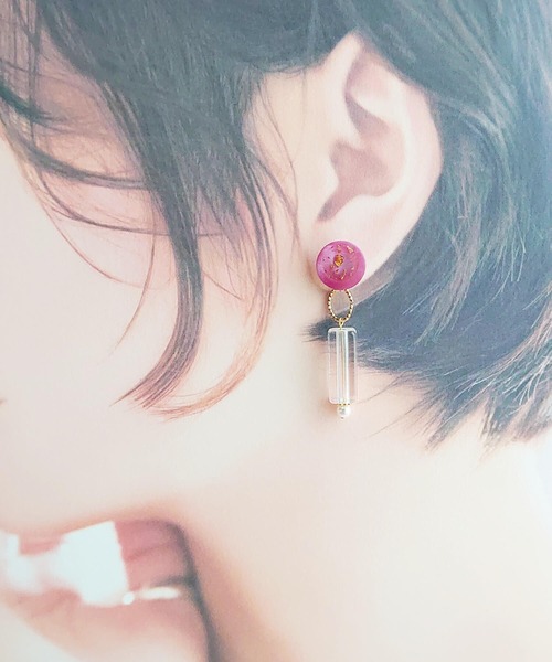 tone(トーン)の「【Cherie+Chambre】Vintage Button Pierce #8(ピアス(両耳用)・レディース・ピンク/グリーン・FREE)」の9枚目の写真