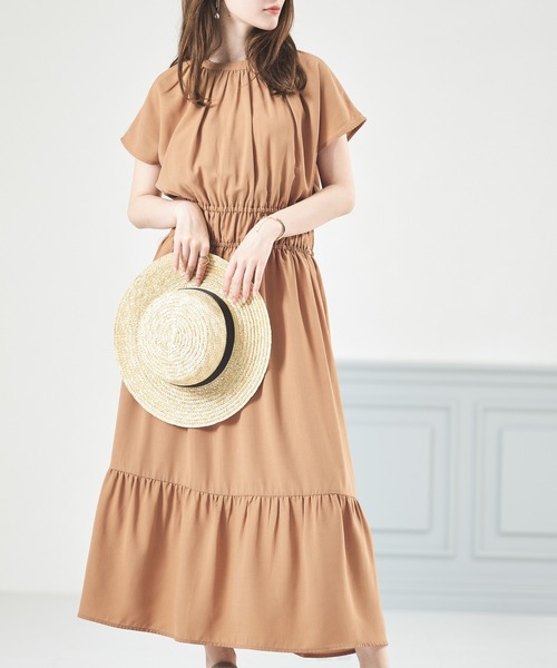 acro（アクロ）の「■Wフロントフレンチスリーブワンピース/AC3509（ワンピース・レディース・グリーン/アイボリー/ブラウン/ネイビー・ﾌﾘ-）」の18枚目の写真