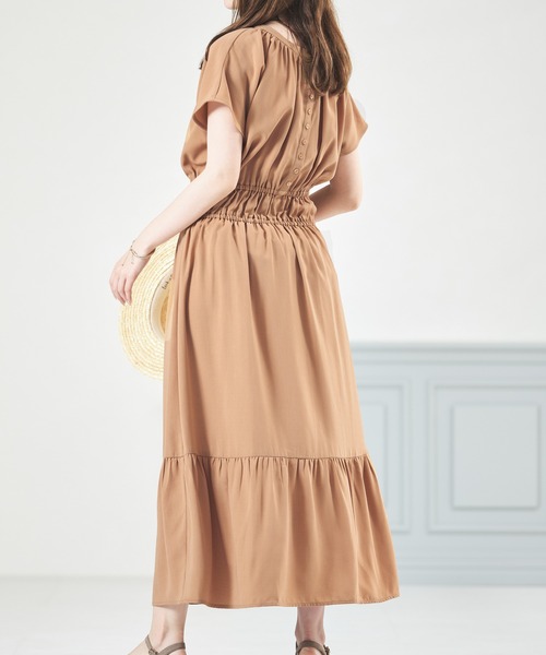 acro（アクロ）の「■Wフロントフレンチスリーブワンピース/AC3509（ワンピース・レディース・グリーン/アイボリー/ブラウン/ネイビー・ﾌﾘ-）」の19枚目の写真