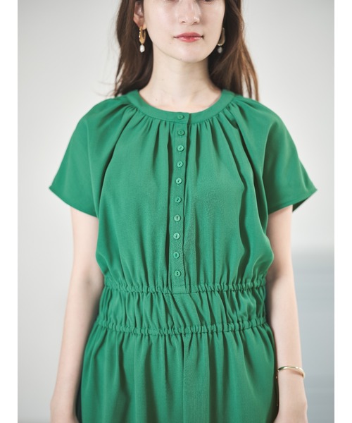 acro（アクロ）の「■Wフロントフレンチスリーブワンピース/AC3509（ワンピース・レディース・グリーン/アイボリー/ブラウン/ネイビー・ﾌﾘ-）」の22枚目の写真