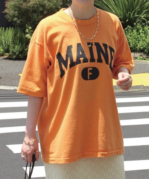 SCREEN STARS（スクリーンスターズ）の「【SCREEN STARS】カレッジロゴTシャツ（Tシャツ/カットソー・レディース・パープル/レッド/グリーン/イエロー/オレンジ/ブルー・M/L/XL）」の6枚目の写真