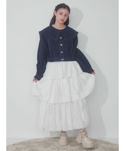 merry jenny（メリージェニー）の「frill frill frillティアードスカート（スカート・レディース・アイボリー/オフホワイト/ブラック・FREE）」の22枚目の写真