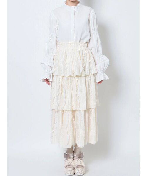 merry jenny（メリージェニー）の「frill frill frillティアードスカート（スカート・レディース・アイボリー/オフホワイト/ブラック・FREE）」の18枚目の写真