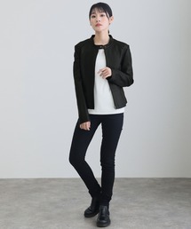 ✨美品【ラムレザーキルティングノーカラージャケット】 無地 黒色 M (23区) 23区｜ラムレザー ノーカラージャケット | Rakuten Fashion(楽天