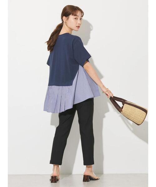AMERICAN HOLIC（アメリカンホリック）の「異素材ドッキングストライププルオーバー（Tシャツ/カットソー・レディース・ブラック/ネイビー/オフホワイト・L/M）」の17枚目の写真