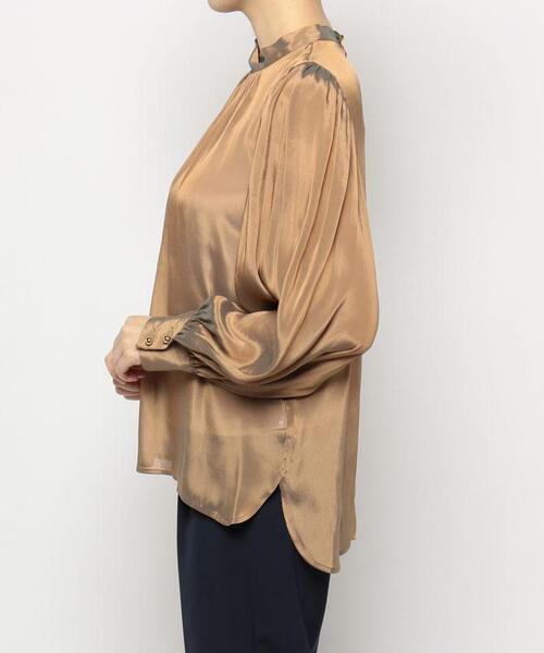 BEATRICE（ベアトリス）の「【BEATRICE】シルキーパフスリーブブラウス（シャツ/ブラウス・レディース・ブラウン/ブラック・2）」の4枚目の写真