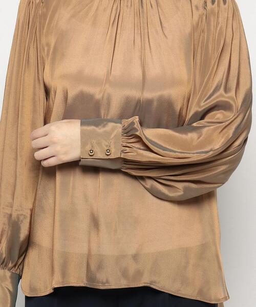 BEATRICE（ベアトリス）の「【BEATRICE】シルキーパフスリーブブラウス（シャツ/ブラウス・レディース・ブラウン/ブラック・2）」の7枚目の写真