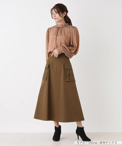 BEATRICE（ベアトリス）の「【BEATRICE】シルキーパフスリーブブラウス（シャツ/ブラウス・レディース・ブラウン/ブラック・2）」の11枚目の写真