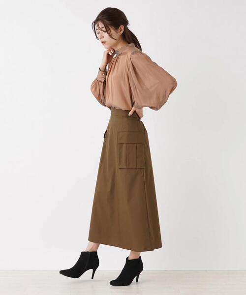 BEATRICE（ベアトリス）の「【BEATRICE】シルキーパフスリーブブラウス（シャツ/ブラウス・レディース・ブラウン/ブラック・2）」の12枚目の写真