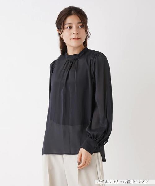 BEATRICE（ベアトリス）の「【BEATRICE】シルキーパフスリーブブラウス（シャツ/ブラウス・レディース・ブラウン/ブラック・2）」の14枚目の写真