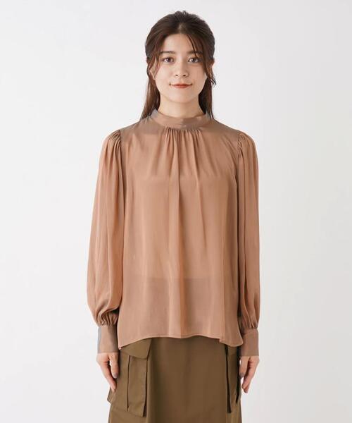 BEATRICE（ベアトリス）の「【BEATRICE】シルキーパフスリーブブラウス（シャツ/ブラウス・レディース・ブラウン/ブラック・2）」の18枚目の写真