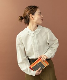 グランジウォッシュ 衿先フリルタックブラウス