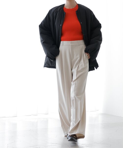 frames RAY CASSIN(フレームスレイカズン)の「サイドファスナーノーカラー中綿ブルゾン(ブルゾン・レディース・キナリ/カーキ/ブラック・FREE)」の7枚目の写真