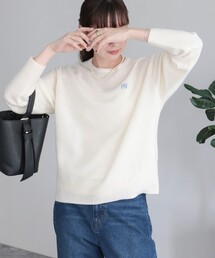 fredy emue | 刺繍入り天竺クルーネックプルオーバーニット(ニット/セーター)