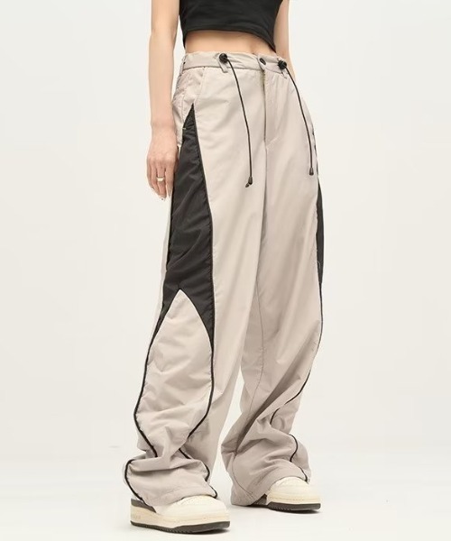 PE/GABARDINE ZIPPER-TAPED CARGO PANTS(M Black): S'YTE｜THE