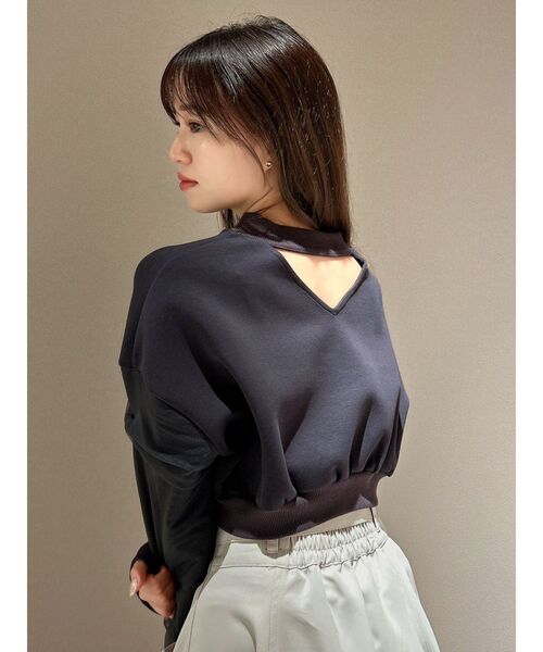 dazzlin（ダズリン）の「チュールスリーブロゴプルオーバー（Tシャツ/カットソー・レディース・チャコールグレー/ベージュ/オフホワイト・FREE）」の20枚目の写真