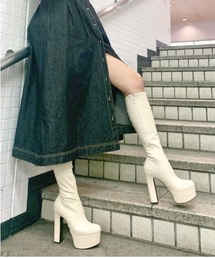 25AW新作】【R&E】トリプルソール厚底ストレッチロングブーツ（ブーツ