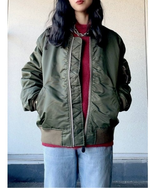 BACK NUMBER（バックナンバー）の「【BACK NUMBER】【ＥＸＴＲＡＴＨＥＲＭＯ】ＭＡ－１フライトジャケット（MA-1・メンズ・オリーブ/ブラック・L/XL/M）」の14枚目の写真