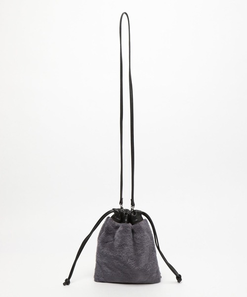 LAKOLE（ラコレ）の「フェイクファー巾着2WAYショルダー / 969652（ショルダーバッグ・レディース・ライトブルー/グレイッシュベージュ/レオパード/チャコールグレー・FREE）」の11枚目の写真