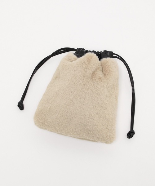 LAKOLE（ラコレ）の「フェイクファー巾着2WAYショルダー / 969652（ショルダーバッグ・レディース・ライトブルー/グレイッシュベージュ/レオパード/チャコールグレー・FREE）」の19枚目の写真