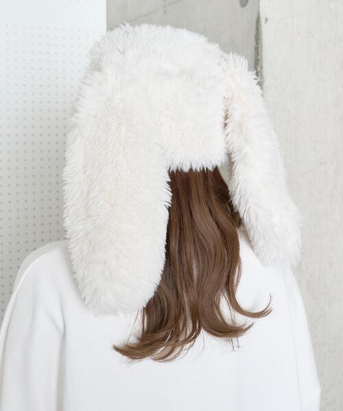 WC(ダブル シー)の「うさ耳フェイクファーハット(ハット・レディース・ブラック/ホワイト・FREE)」の8枚目の写真