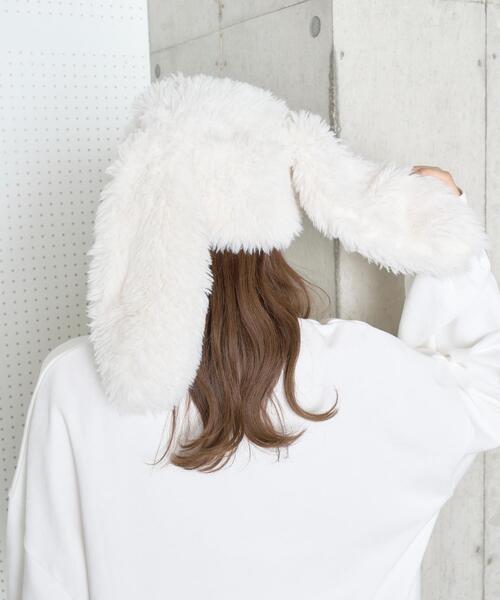 WC(ダブル シー)の「うさ耳フェイクファーハット(ハット・レディース・ブラック/ホワイト・FREE)」の9枚目の写真