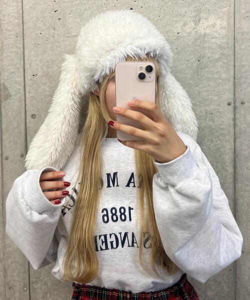 WC(ダブル シー)の「うさ耳フェイクファーハット(ハット・レディース・ブラック/ホワイト・FREE)」の3枚目の写真