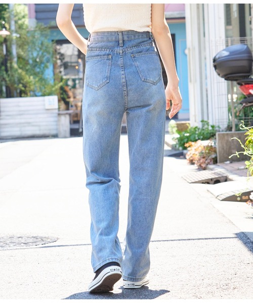 CHILLE（チル）の「ツイルストレートパンツ（デニムパンツ・レディース・ピンク/ブラック/ブルー・M/S）」の13枚目の写真