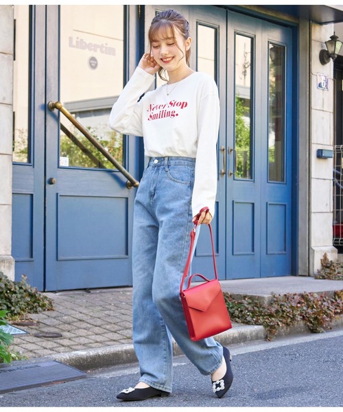 CHILLE（チル）の「ツイルストレートパンツ（デニムパンツ・レディース・ピンク/ブラック/ブルー・M/S）」の16枚目の写真