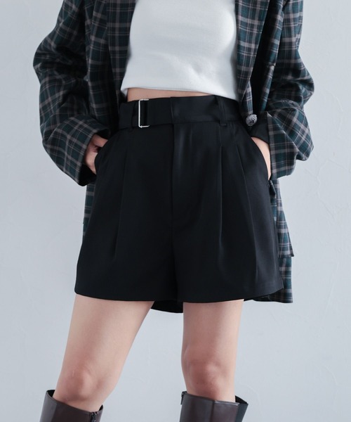 PAGEBOY（ページボーイ）の「Wクロスハイウエストショートパンツ（その他パンツ・レディース・ブラック/ターコイズブルー/チャコールグレー・FREE）」の7枚目の写真