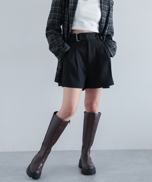 PAGEBOY（ページボーイ）の「Wクロスハイウエストショートパンツ（その他パンツ・レディース・ブラック/ターコイズブルー/チャコールグレー・FREE）」の9枚目の写真