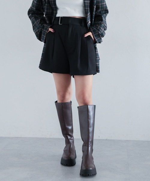 PAGEBOY（ページボーイ）の「Wクロスハイウエストショートパンツ（その他パンツ・レディース・ブラック/ターコイズブルー/チャコールグレー・FREE）」の10枚目の写真