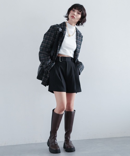 PAGEBOY（ページボーイ）の「Wクロスハイウエストショートパンツ（その他パンツ・レディース・ブラック/ターコイズブルー/チャコールグレー・FREE）」の12枚目の写真