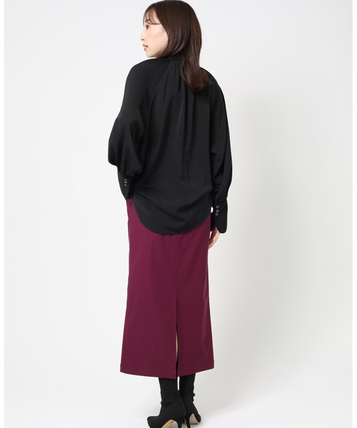 ONE'S TRUE（ワンズトゥルー）の「スタンドカラーブラウス（シャツ/ブラウス・レディース・ブラック/オフホワイト・M）」の22枚目の写真