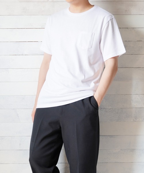 Mag.(マグ)の「【RDS】無地半袖ポケット付きクルーネックTシャツ(Tシャツ/カットソー・メンズ・ネイビー/グレー/ピンク系その他/ブラック/イエロー系その他/ホワイト/カーキ/ピンク・LARGE/X-LARGE/MEDIUM)」の17枚目の写真